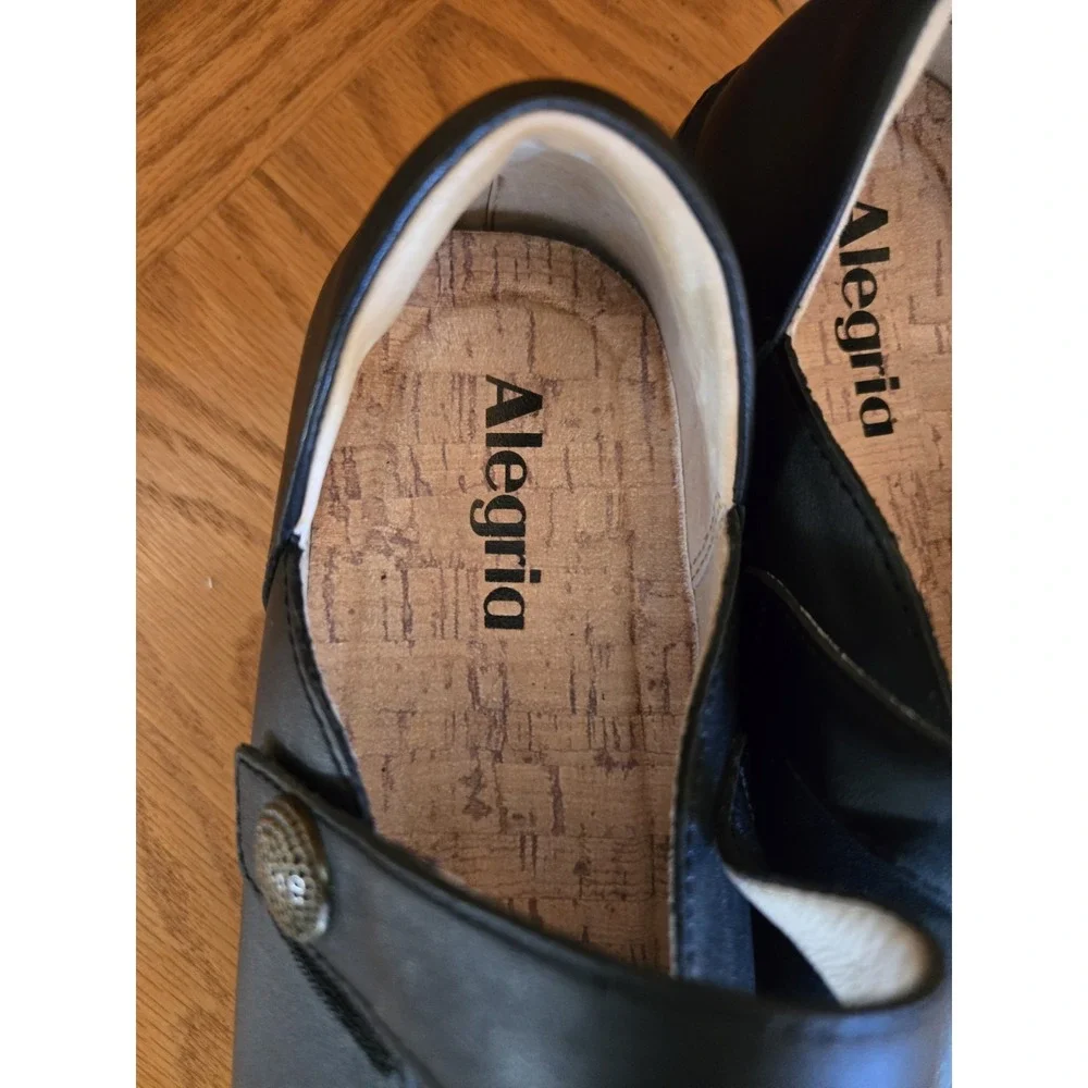 Alegria Ophelia Black Leather Shoe Clog Womens US 8 EU 38 Excellent Allegria - Picture 2 of 12